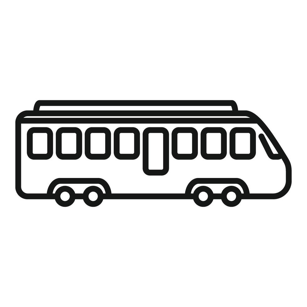 New modern train icon outline . Security journey vector