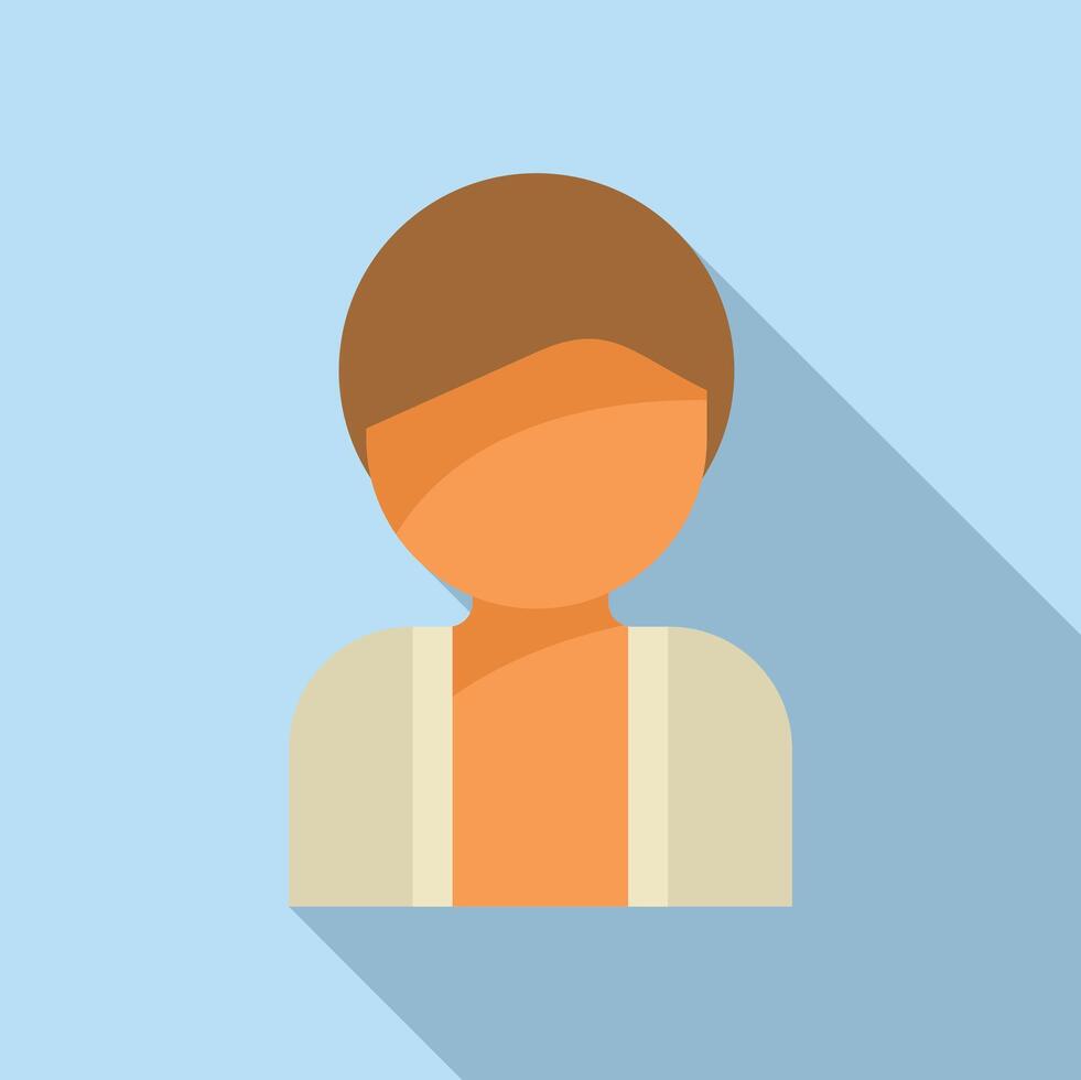 Male zen person icon flat . Relax pose vector