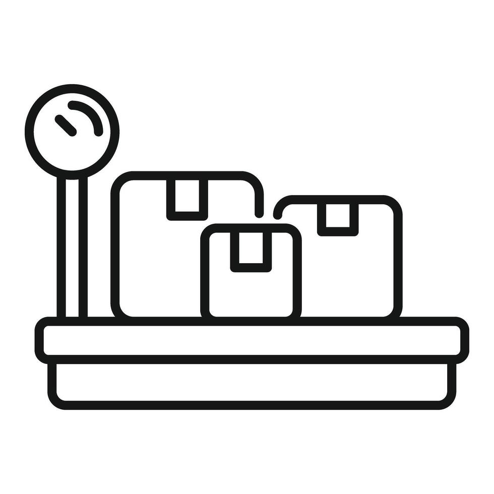 Parcel scales icon outline . Import service vector