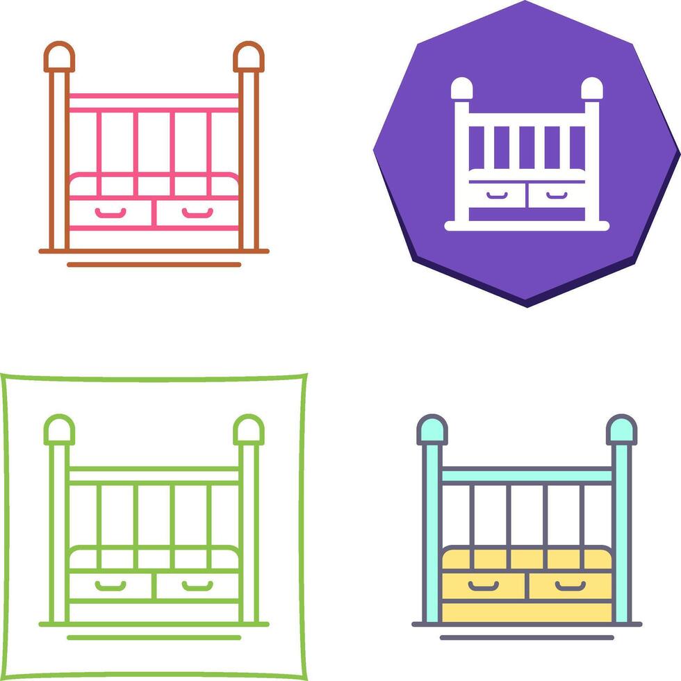 Baby Crib Icon Design vector