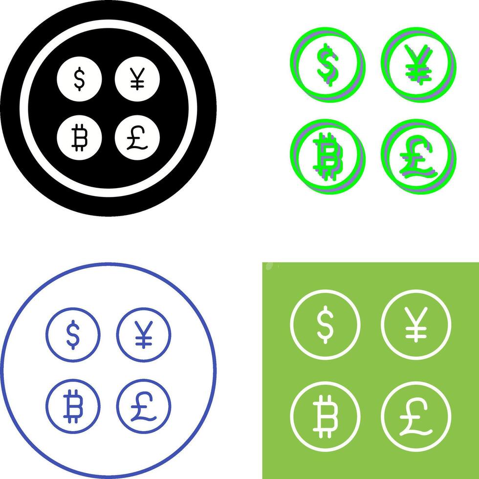 Currency Symbols Icon Design vector