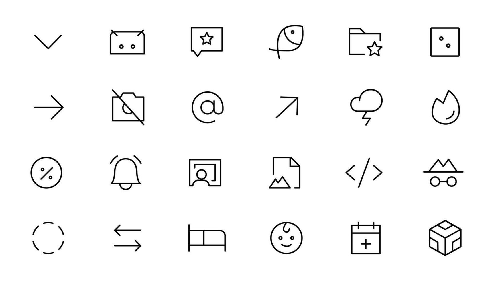 Pixel Perfect. Basic User Interface Essential Set. Line Outline Icons. For App, Web, Print. Editable Stroke. Pixel Stroke Wide with Round Cap and Round Corner vector