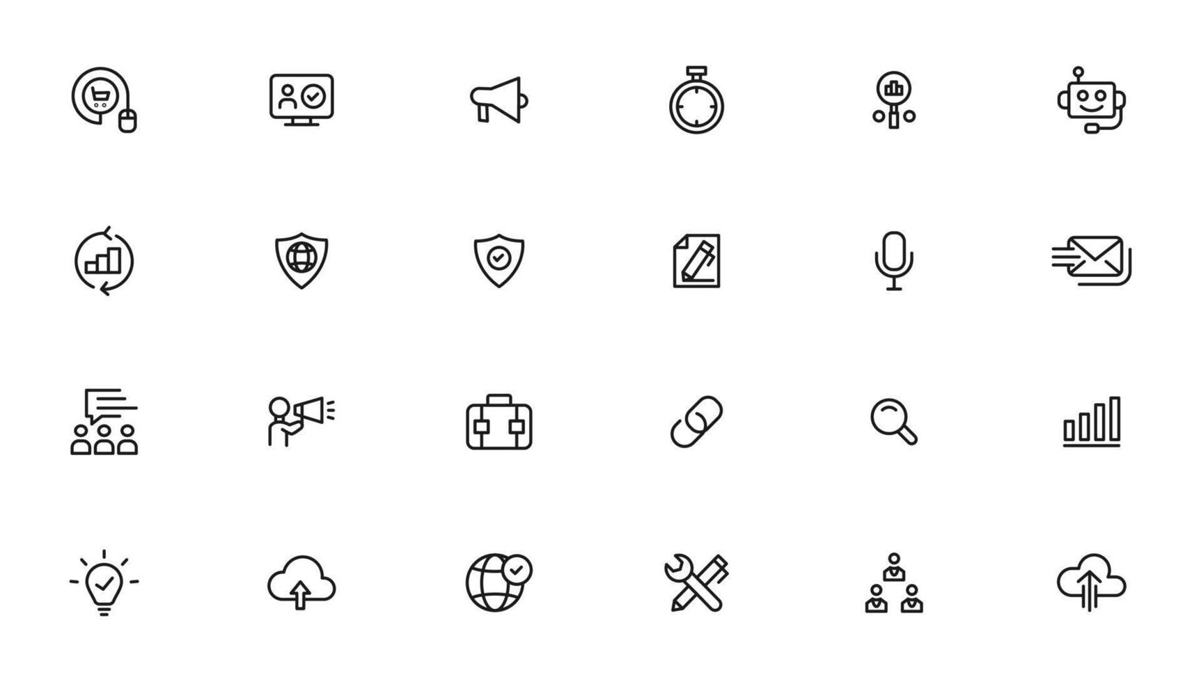 Search Engine Optimization - SEO thin line and marketing icons set. Web Development and Optimization icons. vector