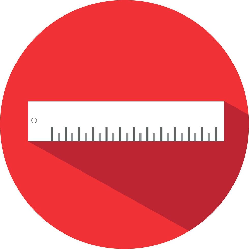 Icon of a ruler in flat style. illustration. School, maths and drawing concept. vector