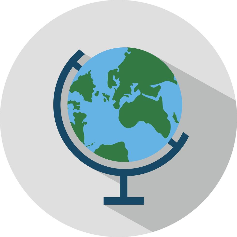 Icon of a globe in flat style. illustration. School concept. vector