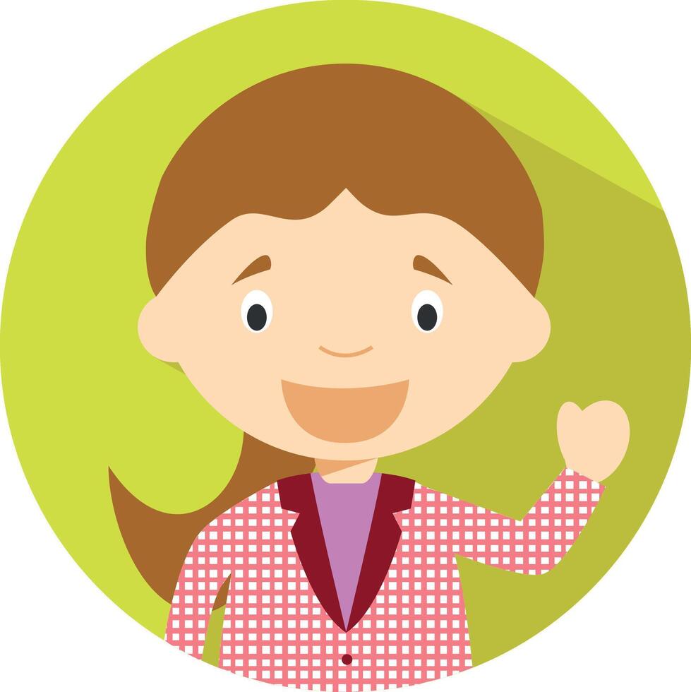 Icon of a female teacher in flat style. illustration. School concept. vector