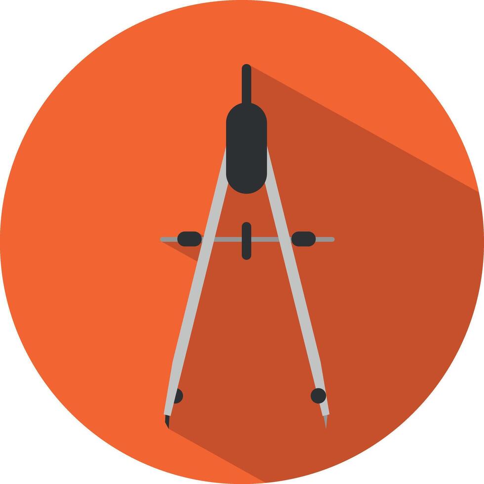 Icon of a compass in flat style. illustration. School, maths and drawing concept. vector