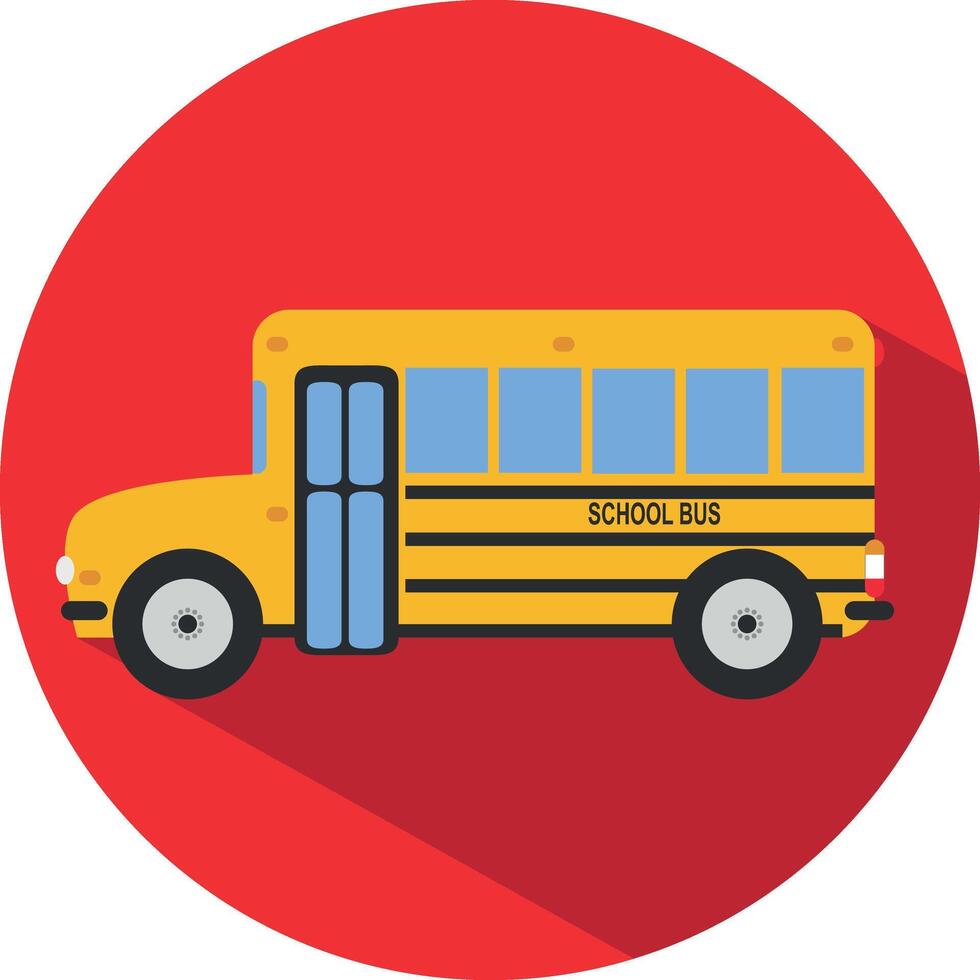 icono de un autobús colegio en plano estilo. ilustración. colegio concepto. vector