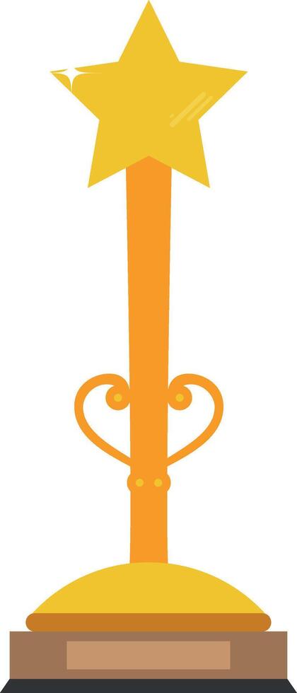 Golden trophy with star illustration vector