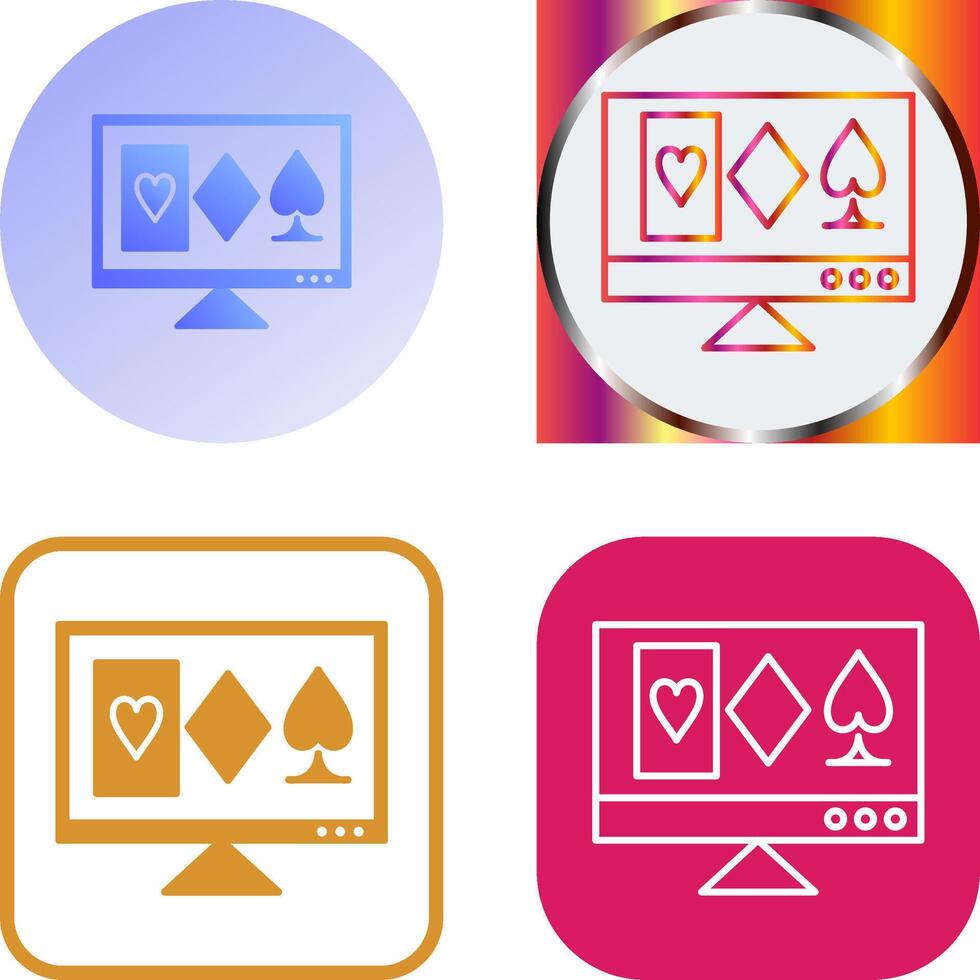 Online Gambling Icon Design vector