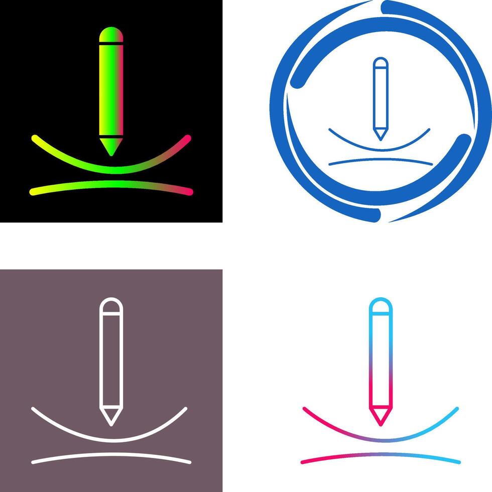 Draw Curve Icon Design vector