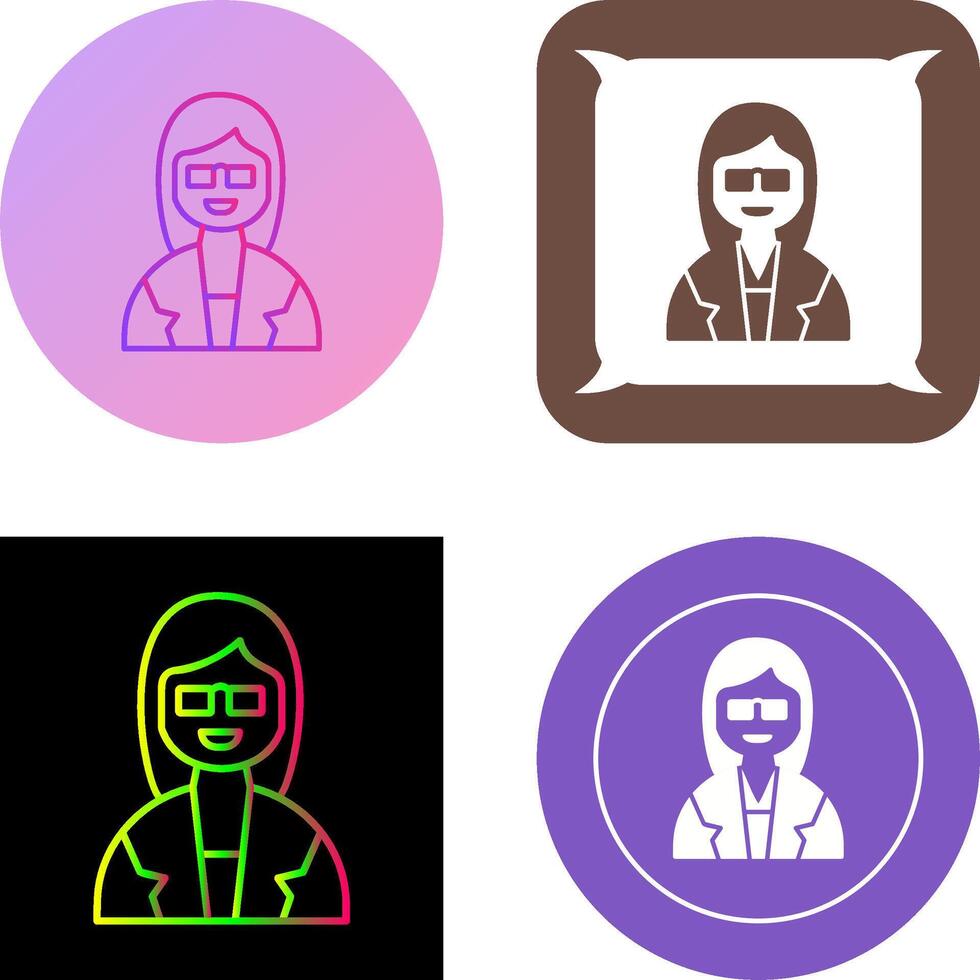 Unique Female Professor Icon Design vector