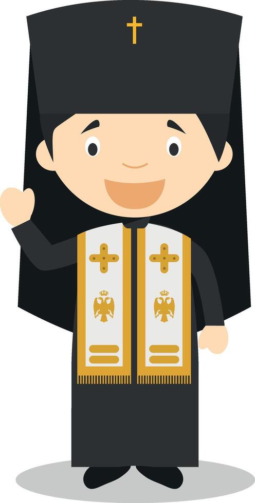 Orthodox Patriarch cartoon character. Illustration. Kids Collection. vector