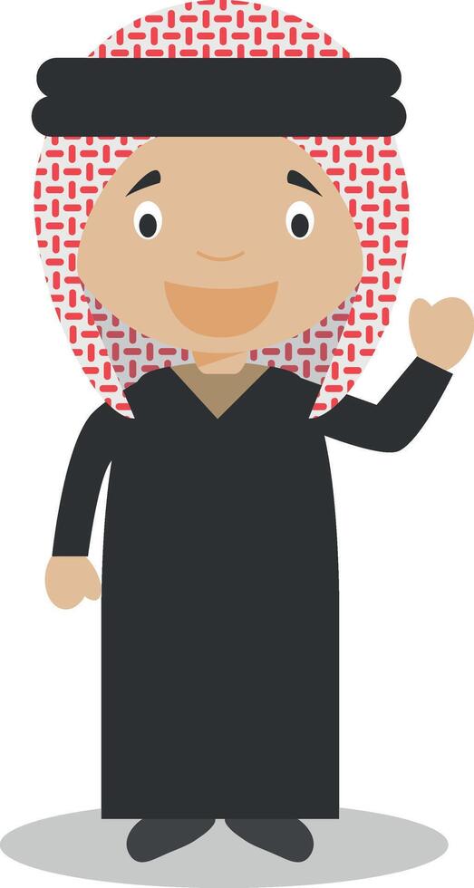 Character from Jordan dressed in the traditional way Illustration. Kids of the World Collection. vector