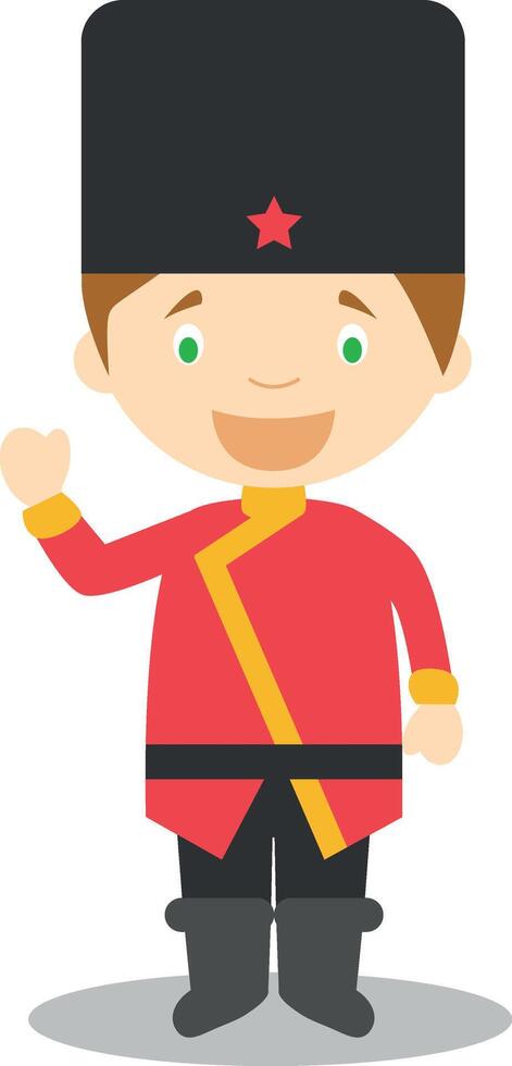 Character from Russia dressed in the traditional way Illustration. Kids of the World Collection. vector