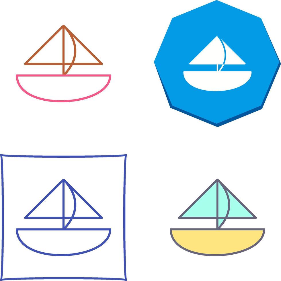 Small Yacht Icon Design vector