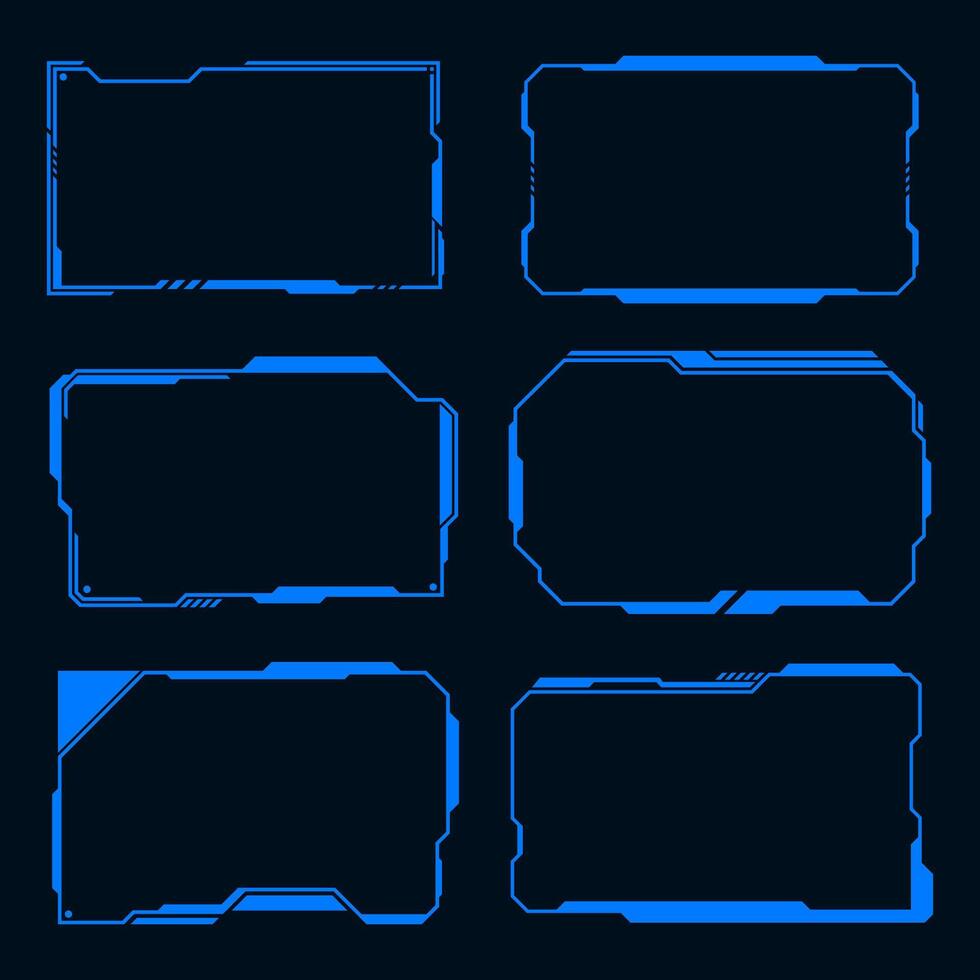 set futuristic frame technology cyberpunk design element. Technology element. vector