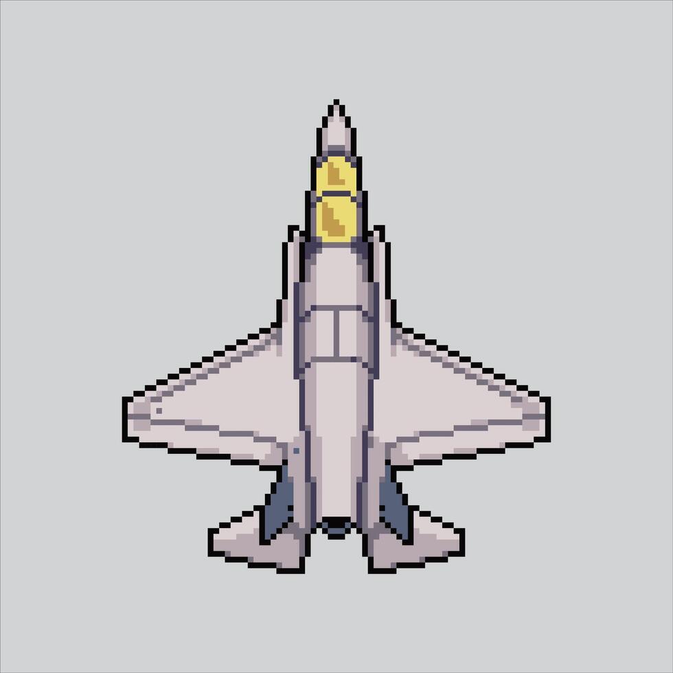 Pixel art illustration Military Jet. Pixelated Jet. Military Jet War pixelated for the pixel art game and icon for website and game. old school retro. vector