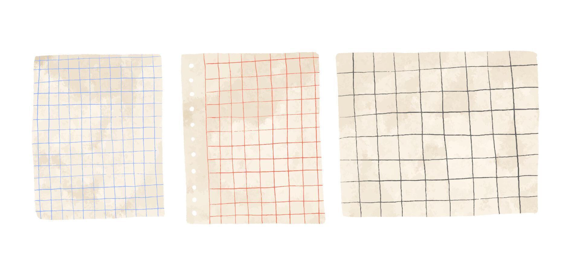 Paper templates for notes. Sheets of paper. Illustration of note vector