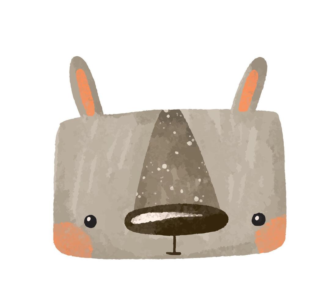 Hand-drawn portrait of an animal in cartoon style. Wild animals. vector