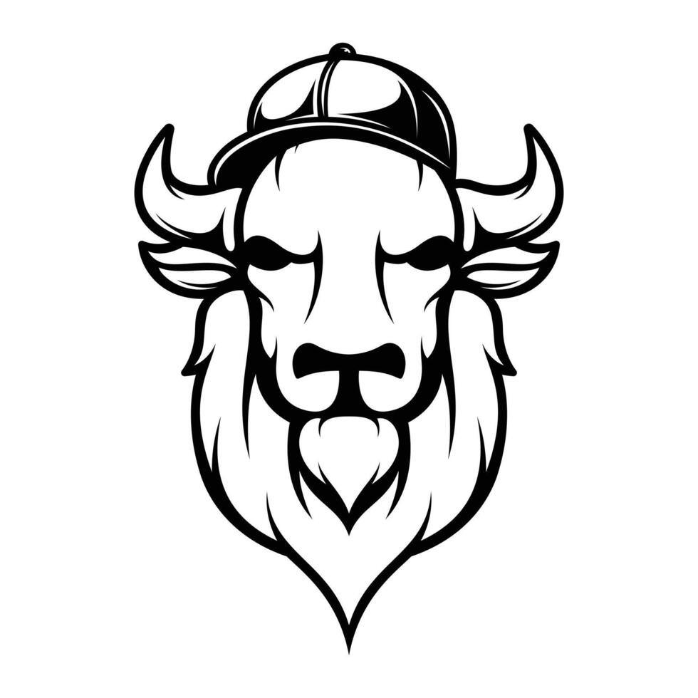Buffalo Bow Hat Outline Version vector