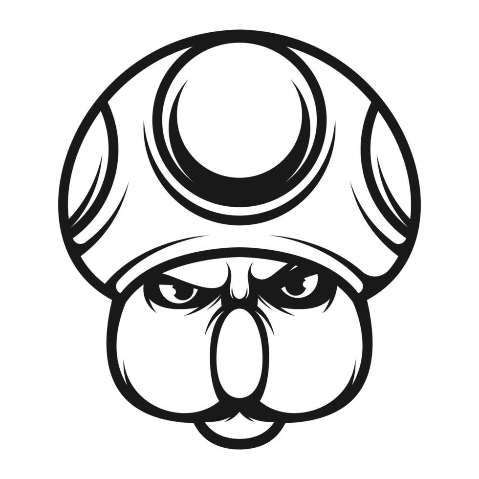 Koala Mushroom Hat Outline Version vector