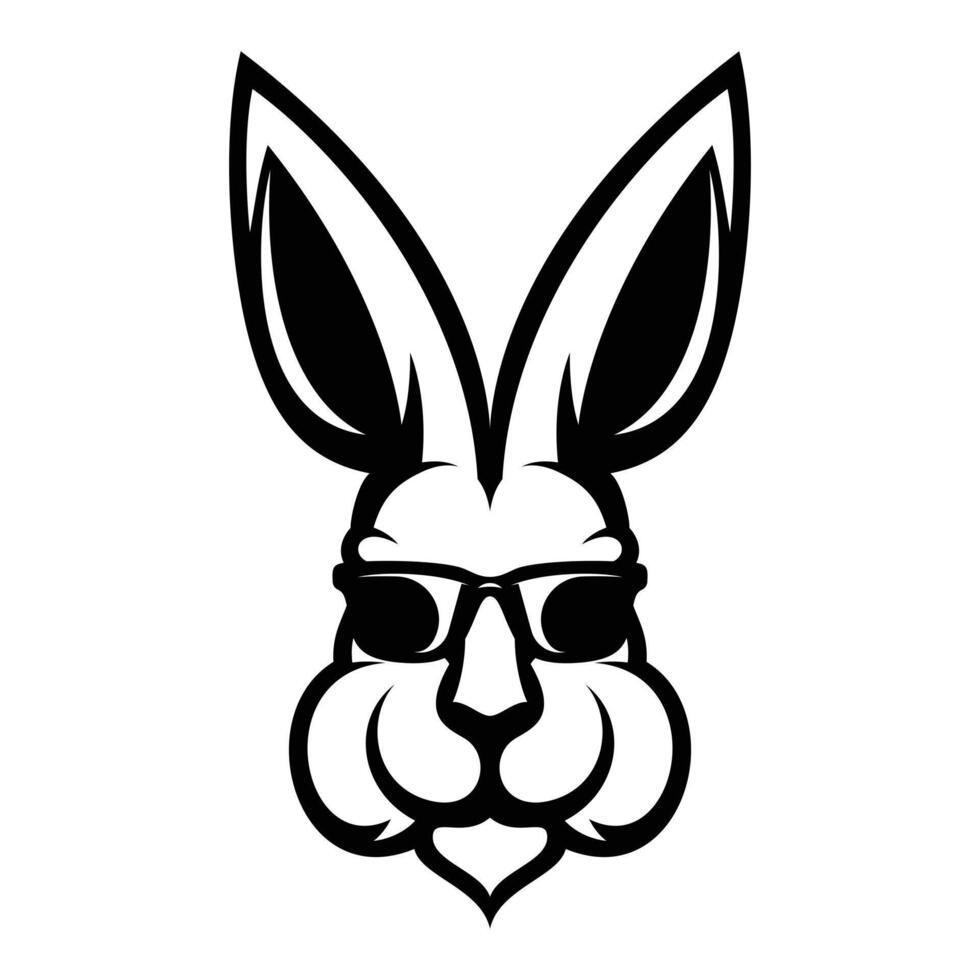 Rabbit Sunglass Outline Version vector