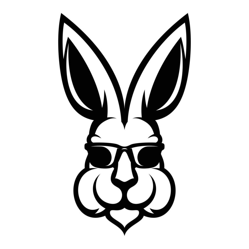 Rabbit Sunglass Outline Version vector