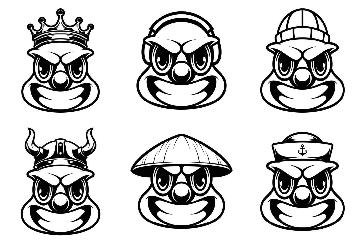 Clown Bundle Outline Version vector