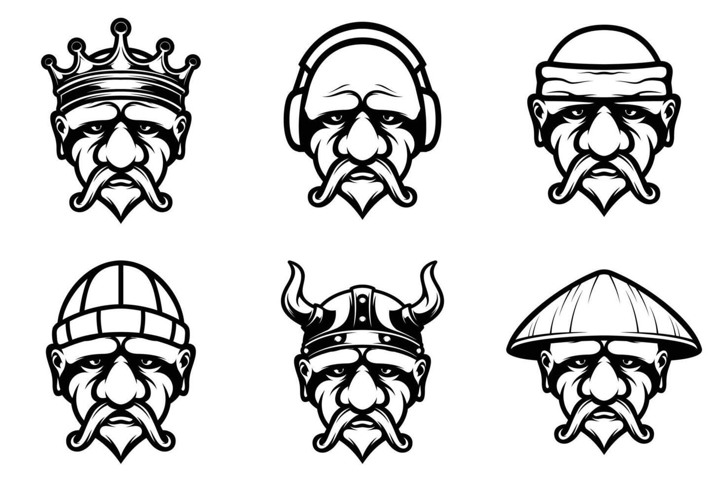 Old Man Bundle Outline Version vector