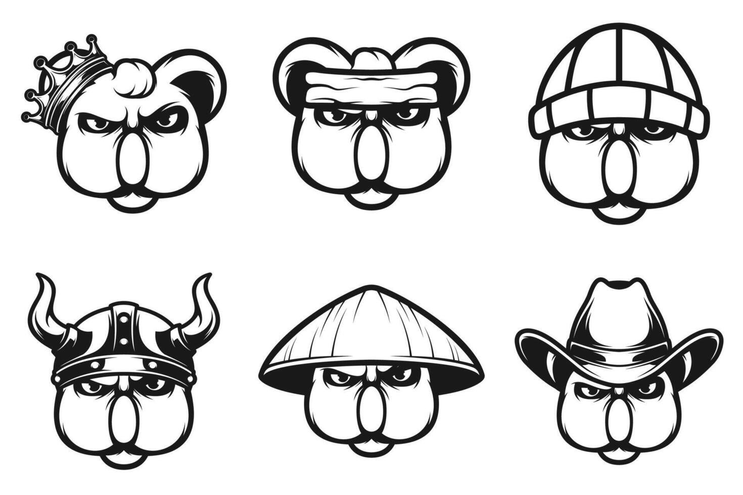 Koala Bundle Outline Version vector