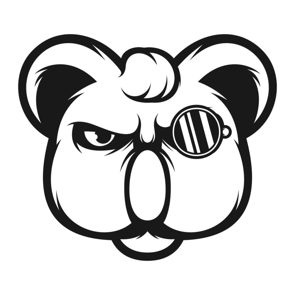 Koala Glasses Outline Version vector