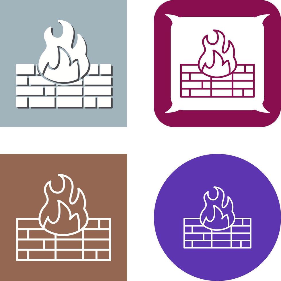 Firewall Icon Design vector