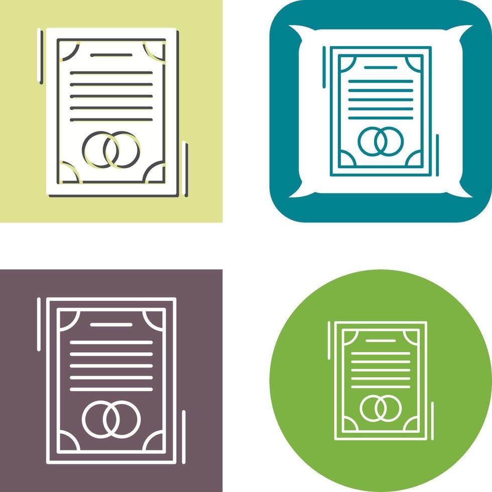 Wedding Contract Icon Design vector