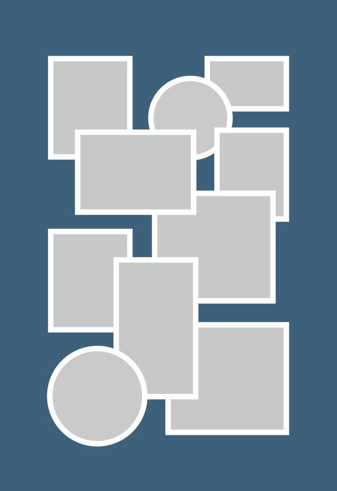 Pictures or photos frame collage abstract photo frames and digital photo wall template vector