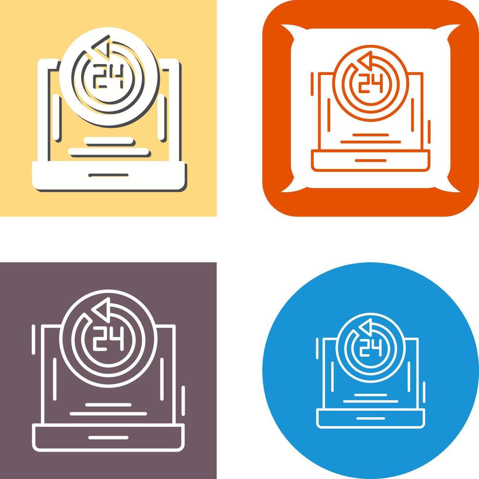 24h Support Icon Design vector