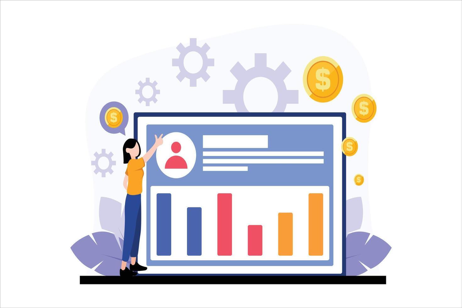 Finance Business Flat Design Illustration vector
