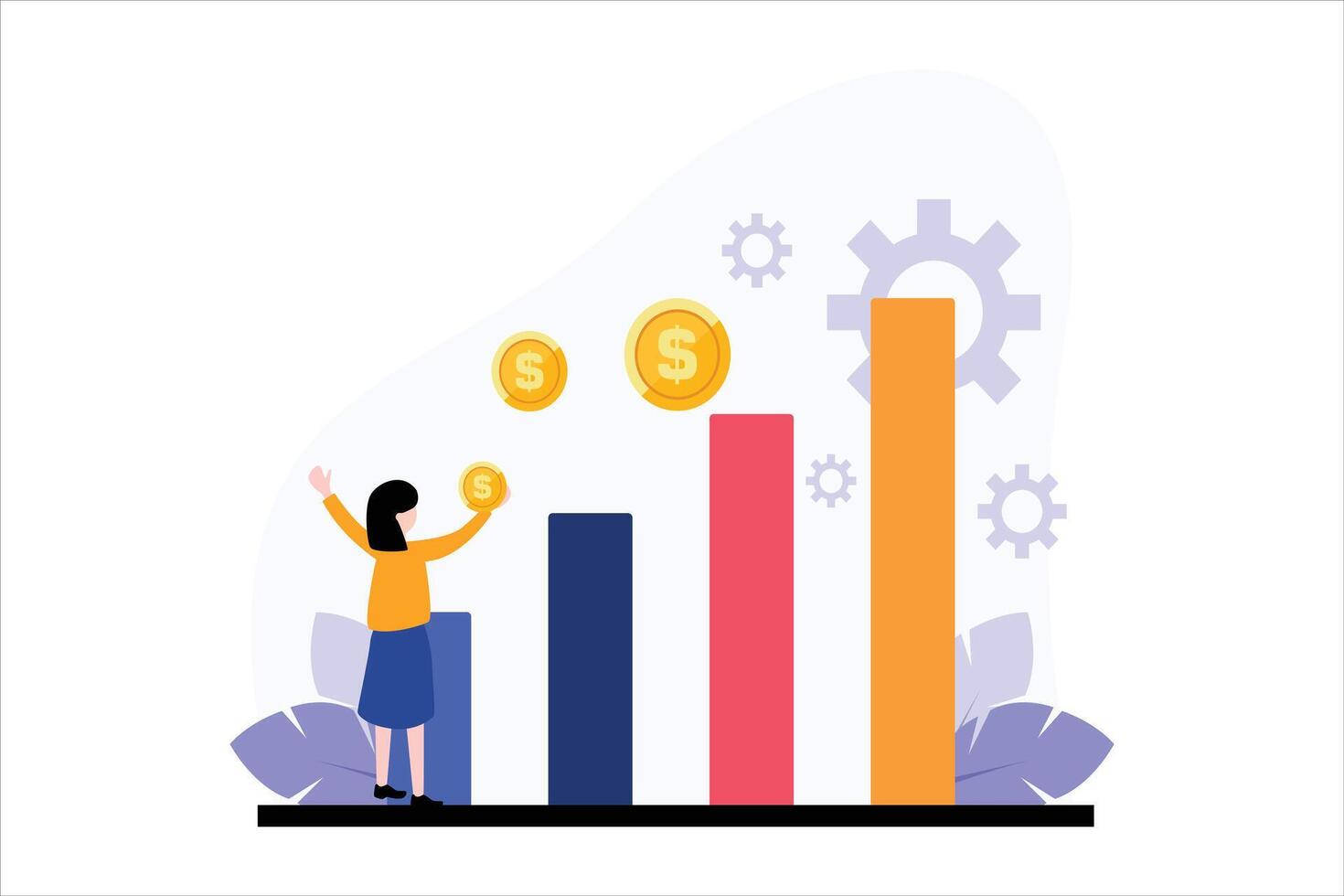 Finance Business Flat Design Illustration vector