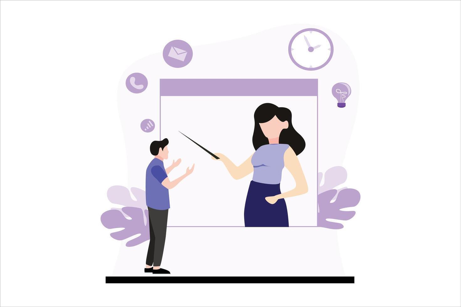 Online Learning Flat Illustration Design vector