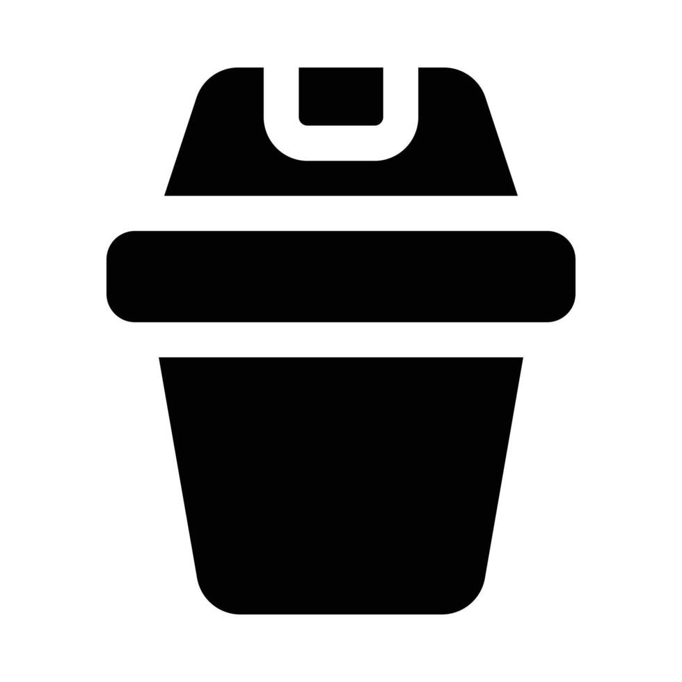 Simple Bin solid icon. The icon can be used for websites, print templates, presentation templates, illustrations, etc vector