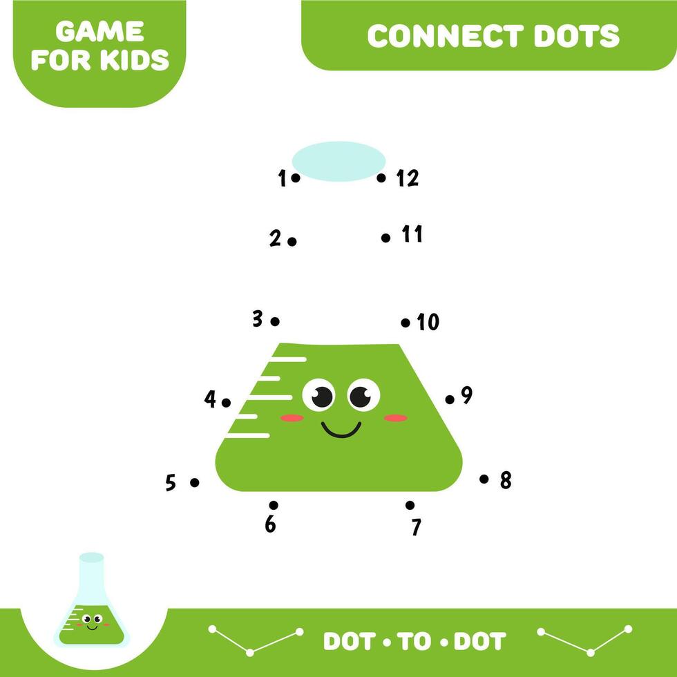 Dot to dot tube, educational game for preschool kids. Activity worksheet. Handwriting practice vector