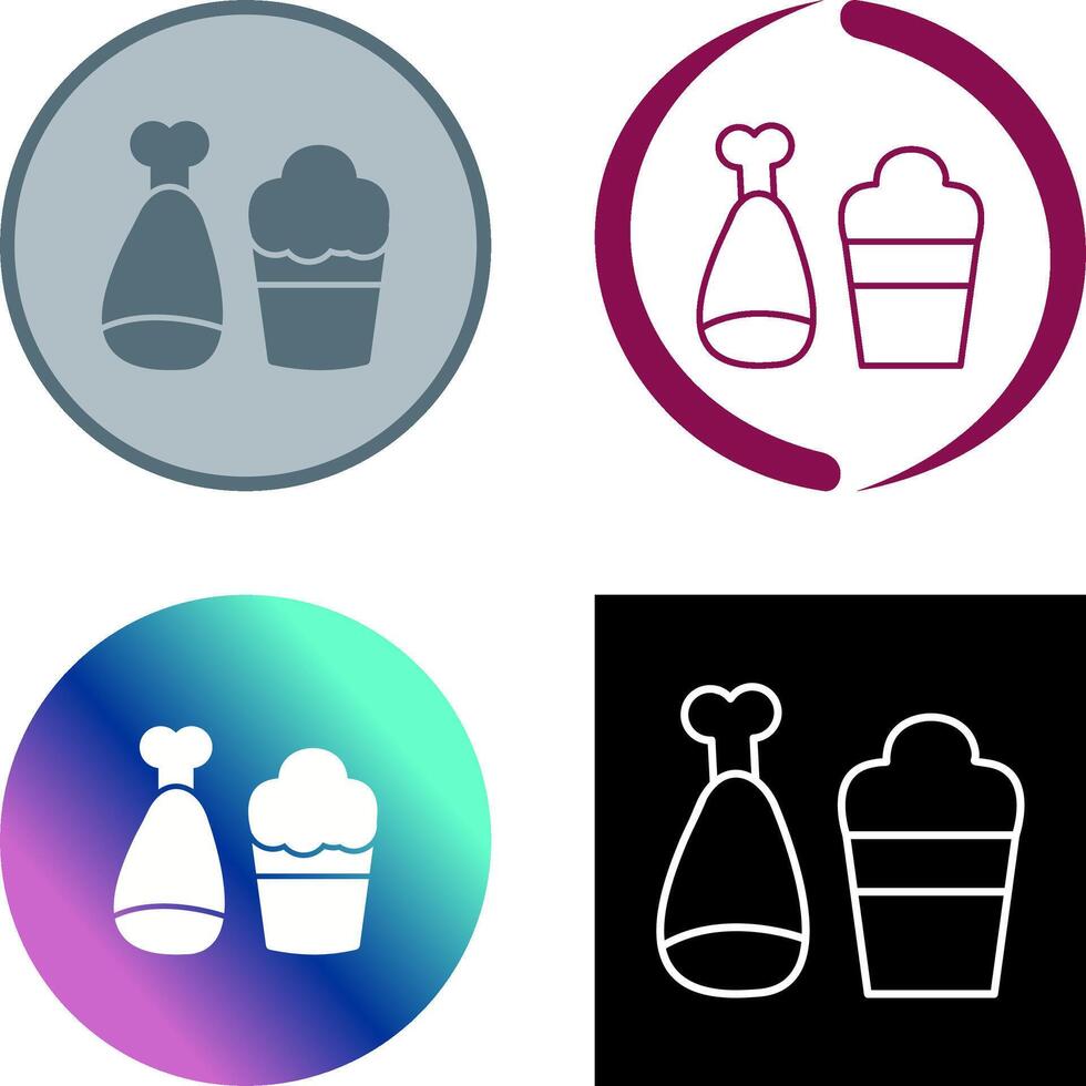 Food and Beer Icon Design vector