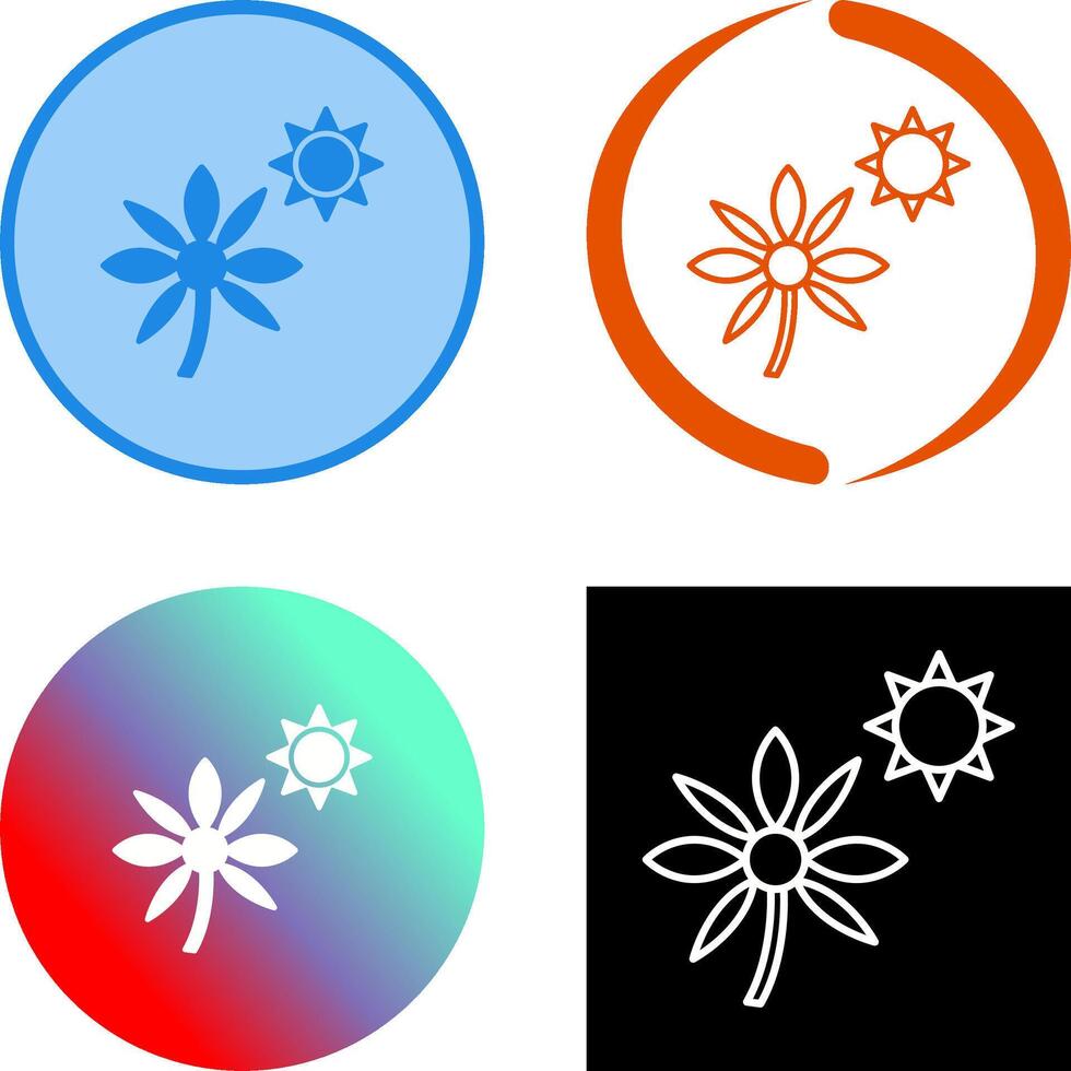 Flower in sunlight Icon Design vector