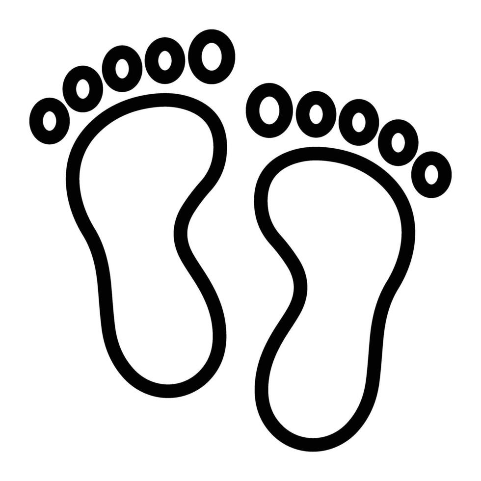 Footprint Vector Line Icon Design