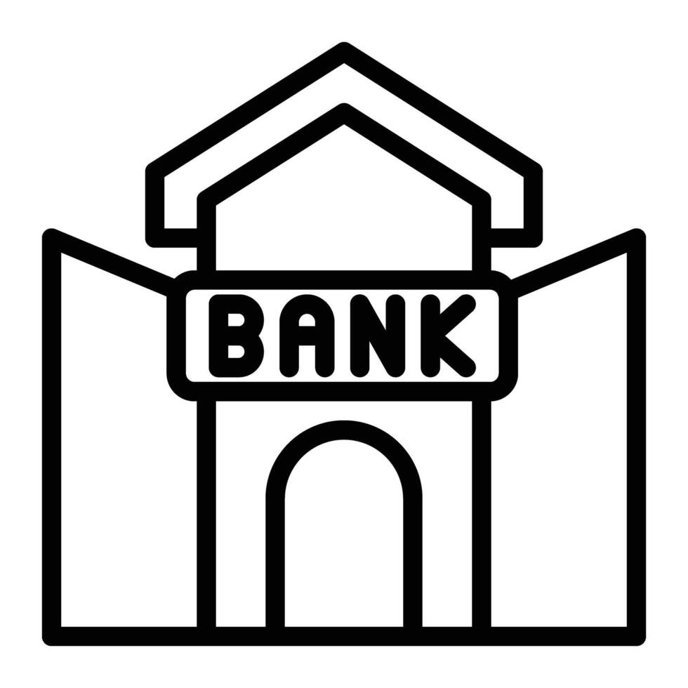 Bank Vector Line Icon Design