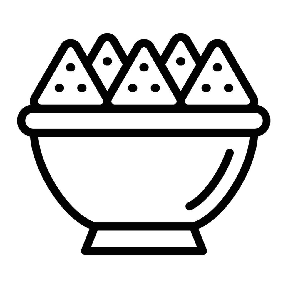 Nachos Vector Line Icon Design