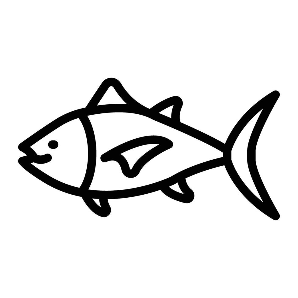 Tuna Fish Vector Line Icon Design