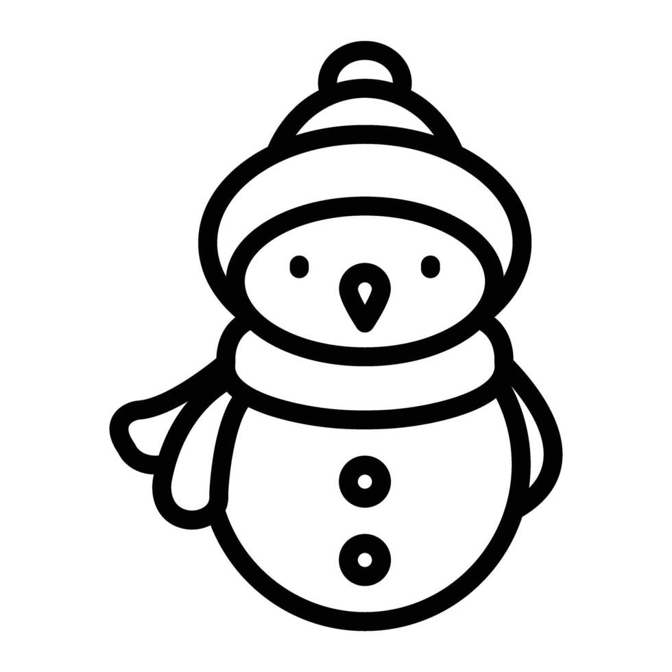 monigote de nieve línea icono diseño vector