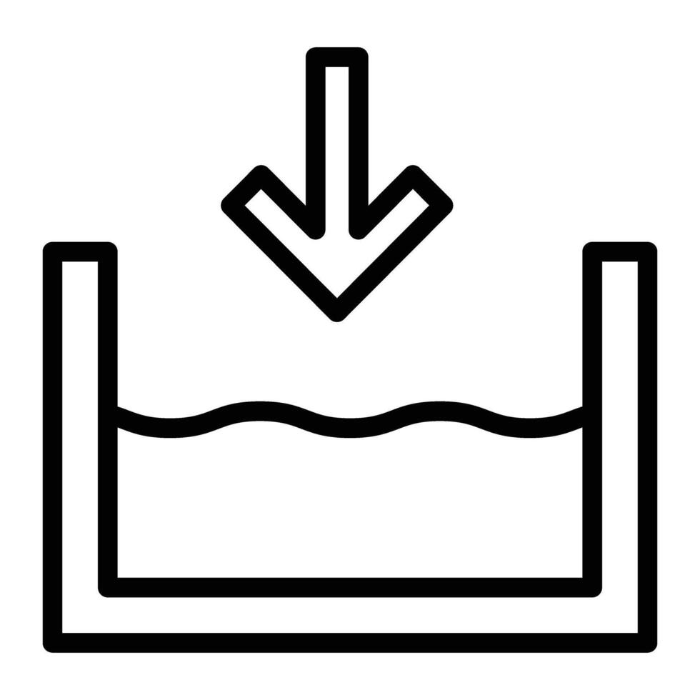Below Sea Level Line Icon Design vector
