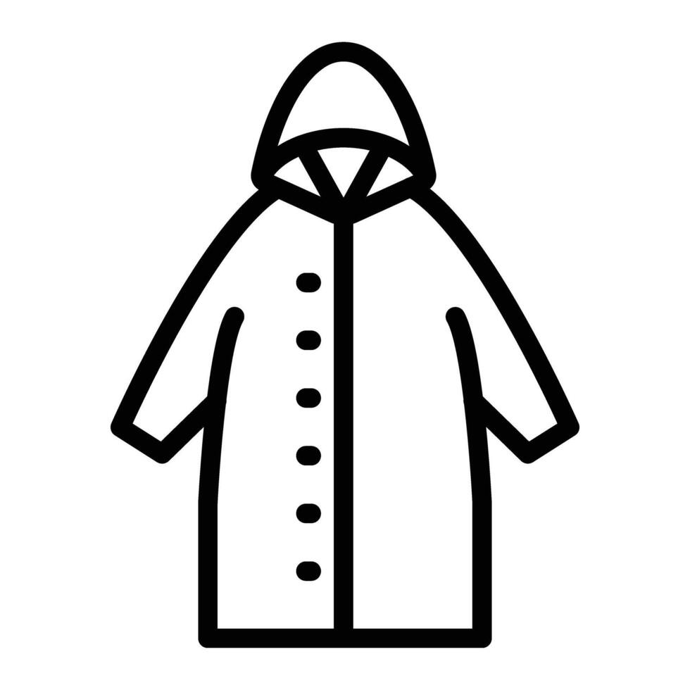 Rain Coat Line Icon Design vector